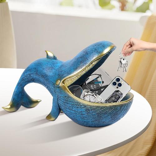 ’Whale Statue with Big Mouth Storage Box – Decorative Container for Home Organization’ - decorazioni