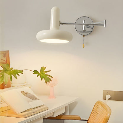 Modern White Bauhaus Wall Lamp with Adjustable Arm - White Light - lamp light