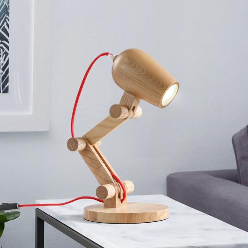 Wooden Desk Lamp – Simple Lifting Adjustmen - Galleria369 Hurban House