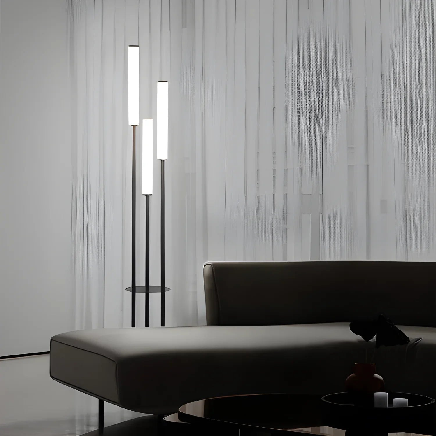 Floor Lamp with Three Light Sources – Linear and Modern Design - Remote control / EU - lamp light