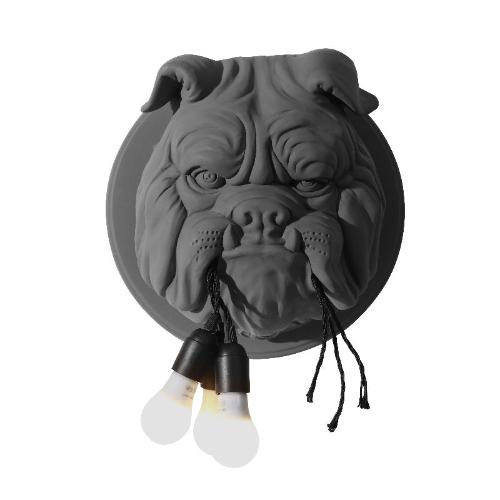 ’Bulldog Head Wall Lamp – Unique and Whimsical Lighting for Dog Lovers’ - Black - Art & design