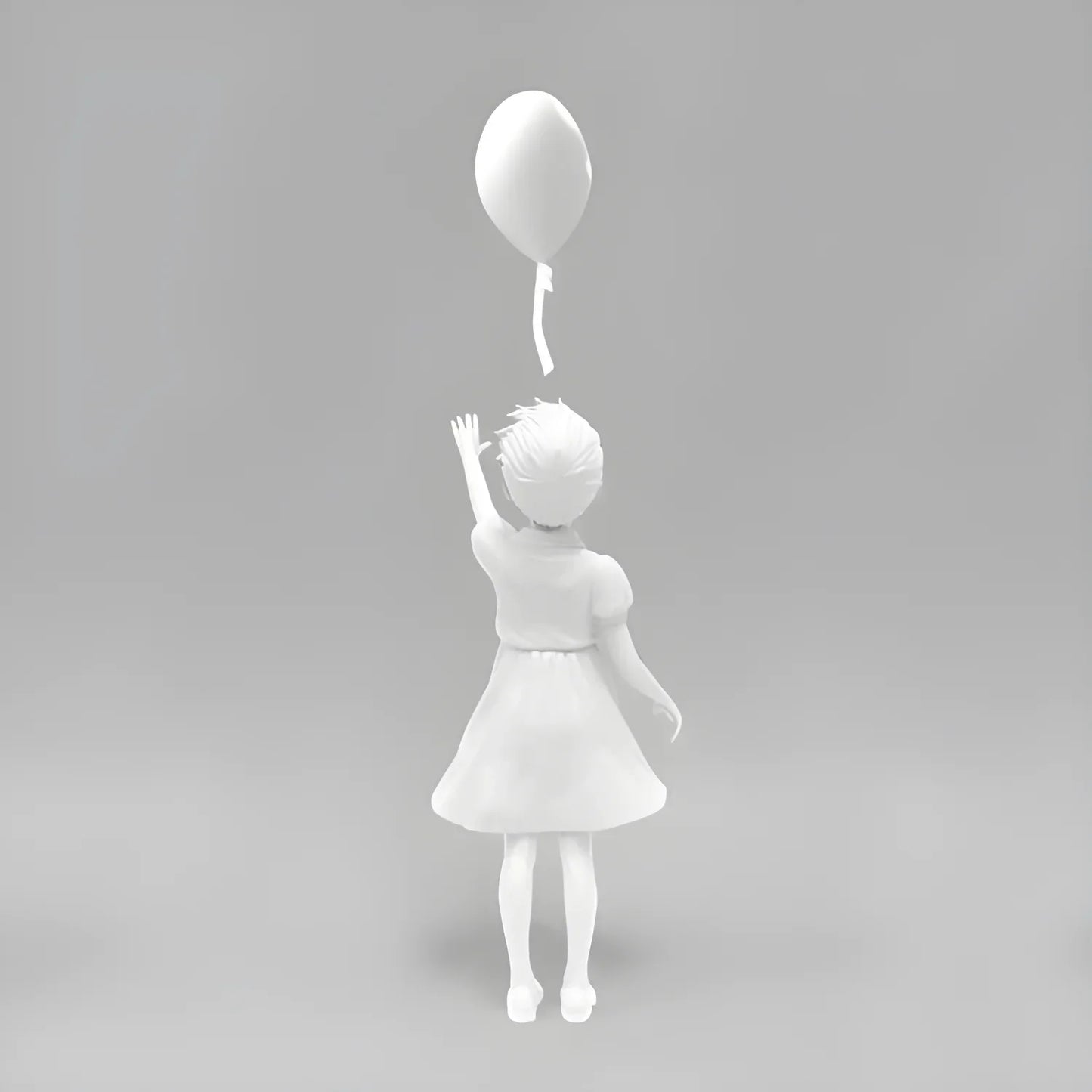 Girl with Balloon Statue - Iconic Urban Art Sculpture for Modern Decor - White - Art & design