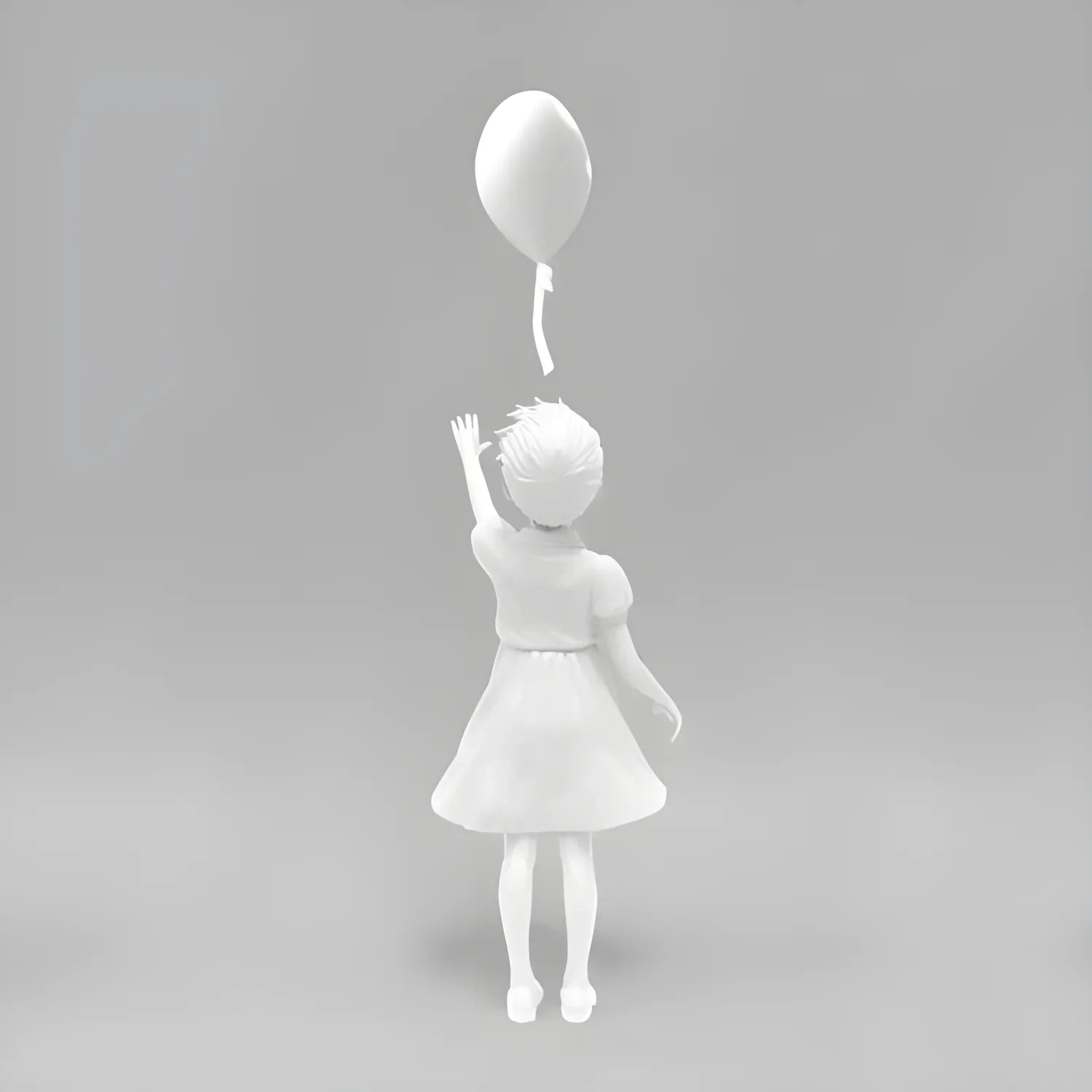 Girl with Balloon Statue - Iconic Urban Art Sculpture for Modern Decor - White - Art & design