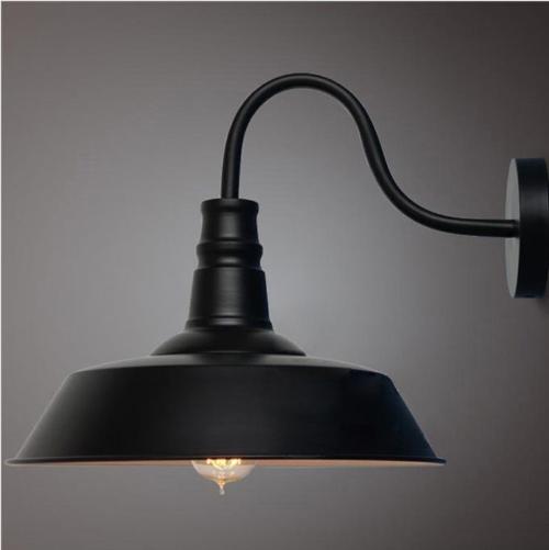 Retro Wall Lamp in Wrought Iron E27 Lighting 220V 26 cm/36 cm Shade - lamp light