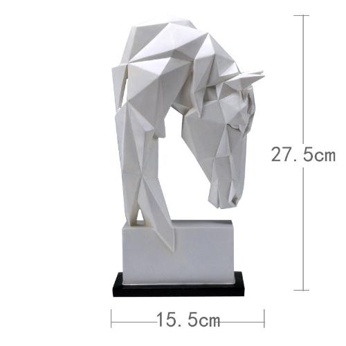 ’Modern Geometric Sculpture - White Horse Head Available in Three Sizes’ - Middle - Art & design