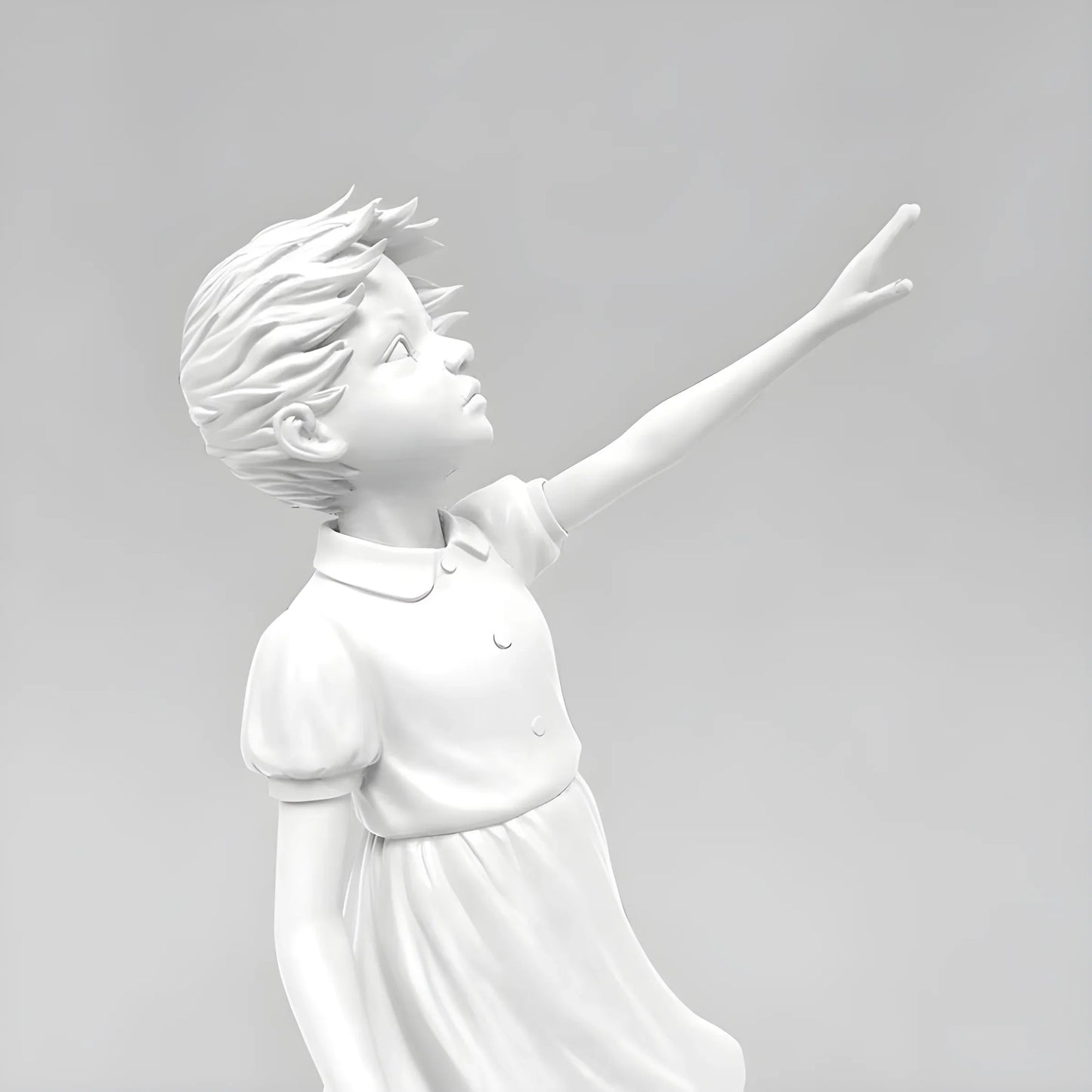 Girl with Balloon Statue - Iconic Urban Art Sculpture for Modern Decor - White - Art & design