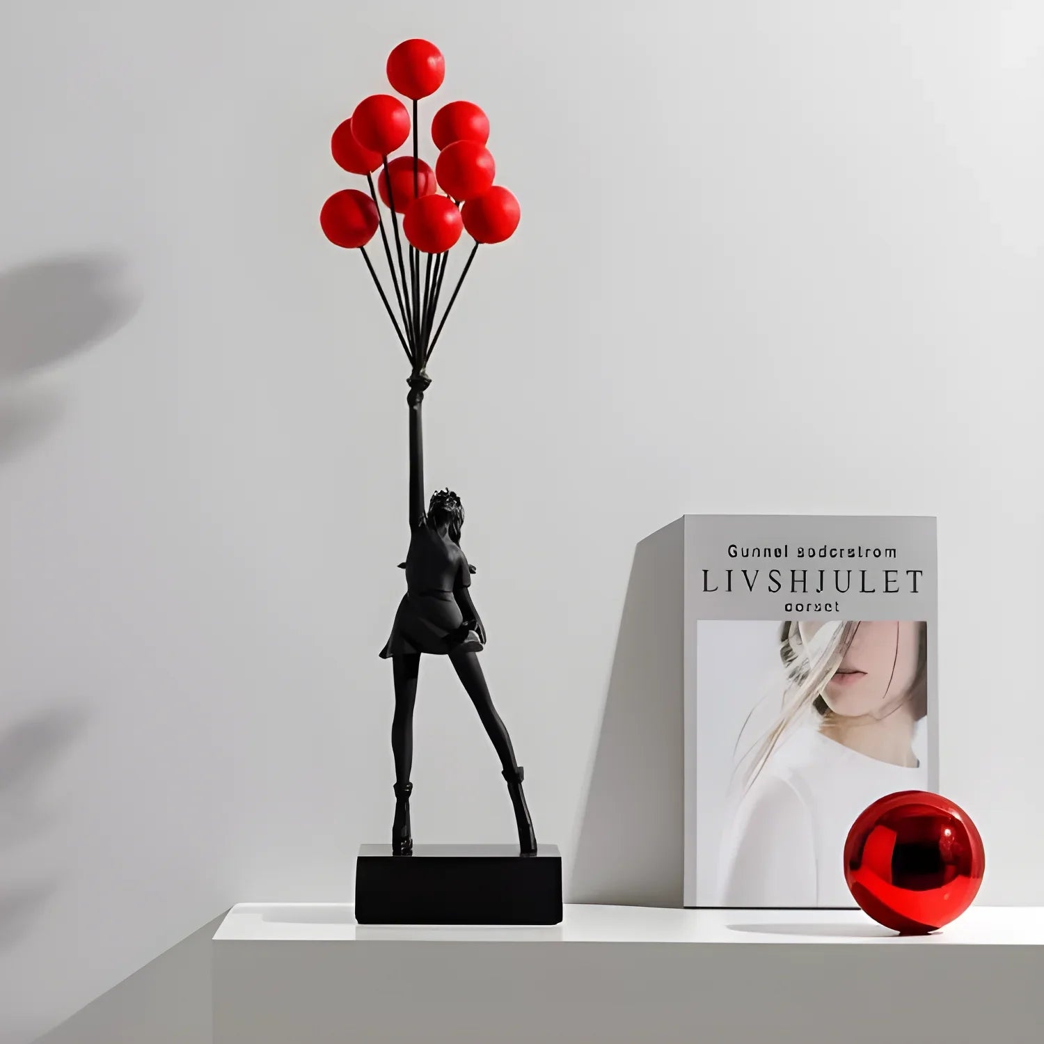 ’Flying Balloon Girl Statue - Modern Resin Art Decor Inspired by Urban Street Art’ - decorazioni