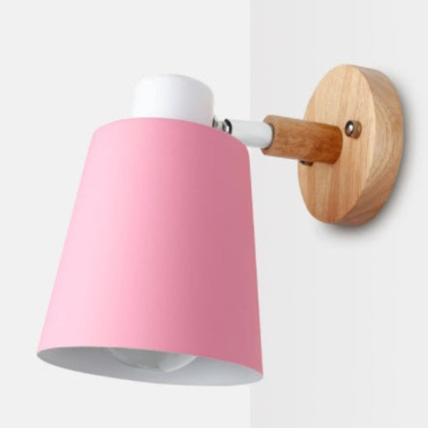 Bedside Wall Lamp Wooden Plug Switch Nordic Decorative Lamps - Pink / EU - lamp light