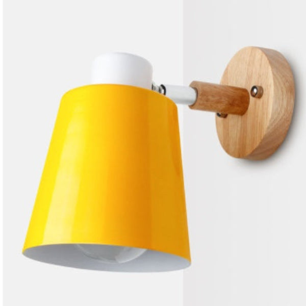 Bedside Wall Lamp Wooden Plug Switch Nordic Decorative Lamps - Yellow / EU - lamp light