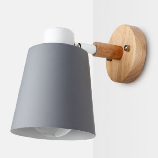 Bedside Wall Lamp Wooden Plug Switch Nordic Decorative Lamps - Grey / EU - lamp light