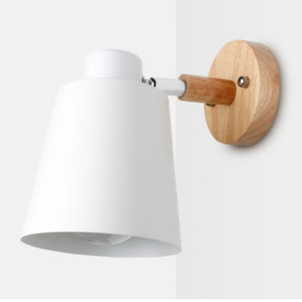 Bedside Wall Lamp Wooden Plug Switch Nordic Decorative Lamps - White / EU - lamp light