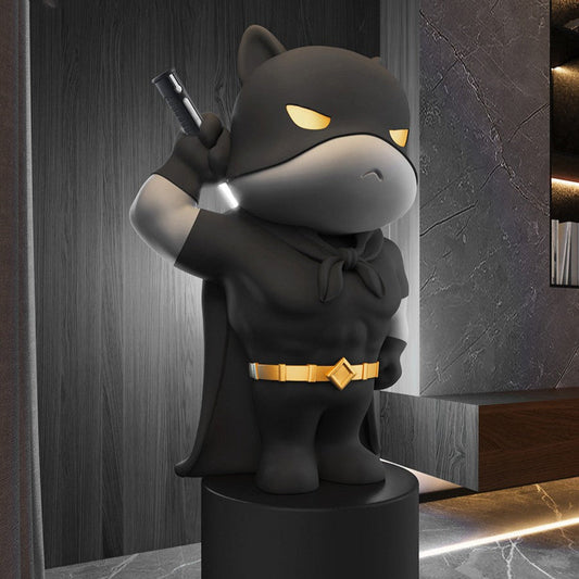 Lightsaber Hero Bear Resin Sculpture | Superhero Bear with Laser Sword - Galleria369 Hurban House