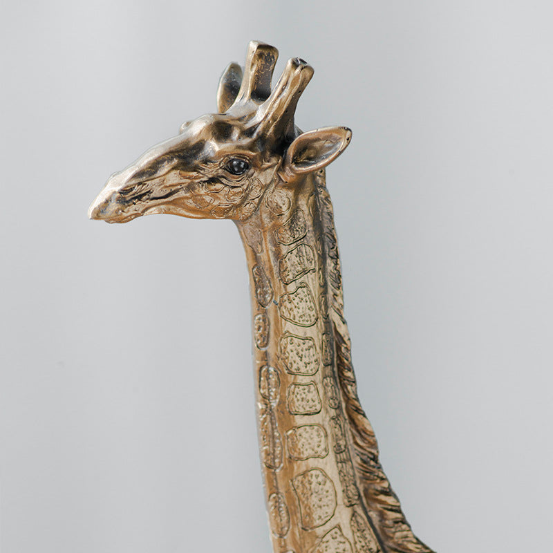 ’Giraffe Ornament Sculpture: Unique Design for Refined Decor’ - Gold - Art & design