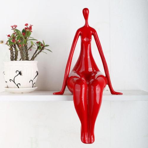 ’Red Woman Statue: Modern and Provocative Art for Creative Decor’ - Red - Art & design