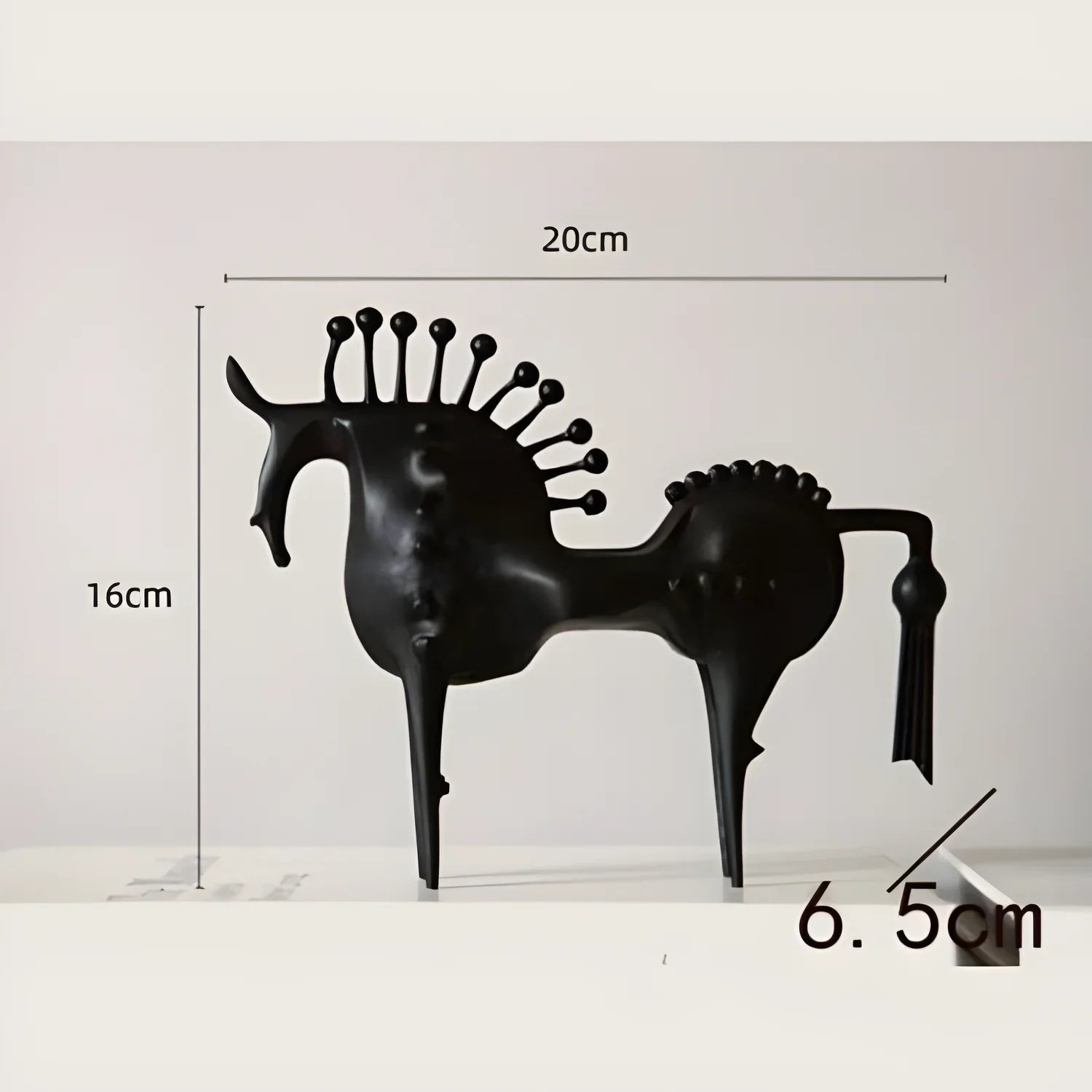 Abstract Metal Horse Sculpture - Modern Design for Home Decoration - Black / 20x16x6.5cm - decorazioni