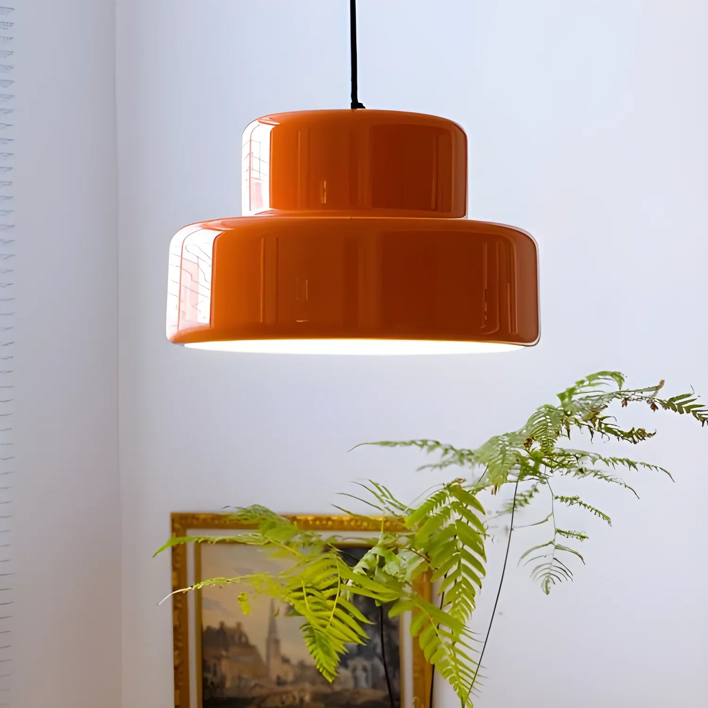 Danish Design Style Pendant Lamp – Mid-Century Elegance - Orange - lamp light