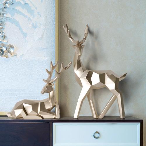 Deer Sculpture in Resin | Elegant Wildlife-Inspired Home Decor - Gold set - Art & design