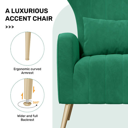 Modern Velvet Fabric Accent Chair – Perfect for Living Room or Bedroom Decor