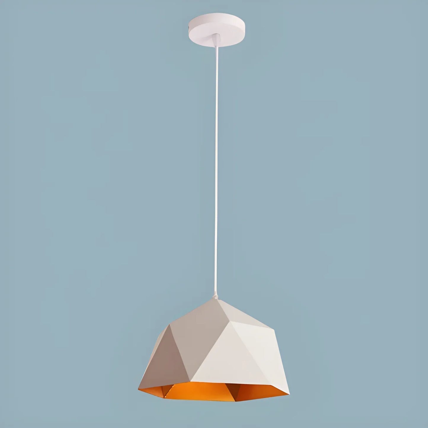 Geometric Chandelier – Modern Northern European Desig - White - lamp light