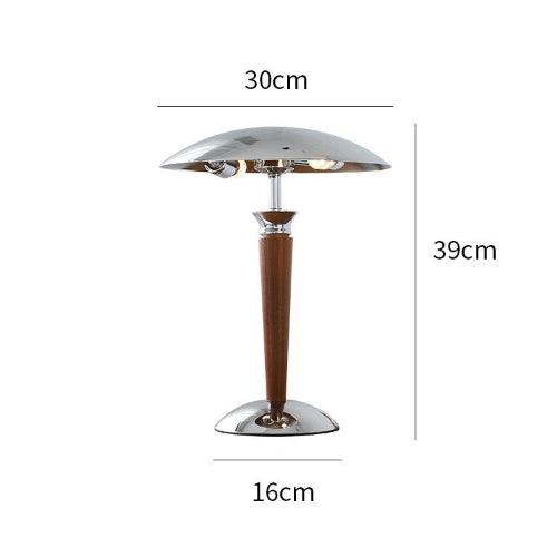 Nordic Solid Wood and Chrome-Plated Steel Table Lamp – Elegant Design