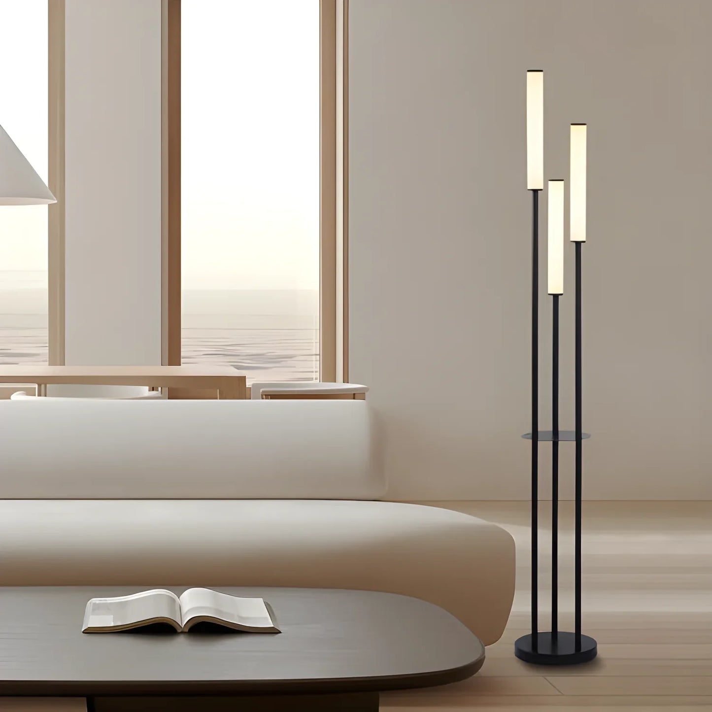 Floor Lamp with Three Light Sources – Linear and Modern Design - Remote control / EU - lamp light