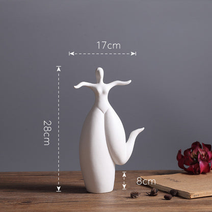 Modern Abstract ’Fat Dancer’ Porcelain Figurine - Creative Living Room Decoration - 4style - Home