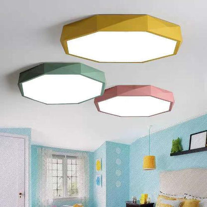 ED Ceiling Lamp Modern Simple Style-Pastel Colors. Polygon Design - lamp light