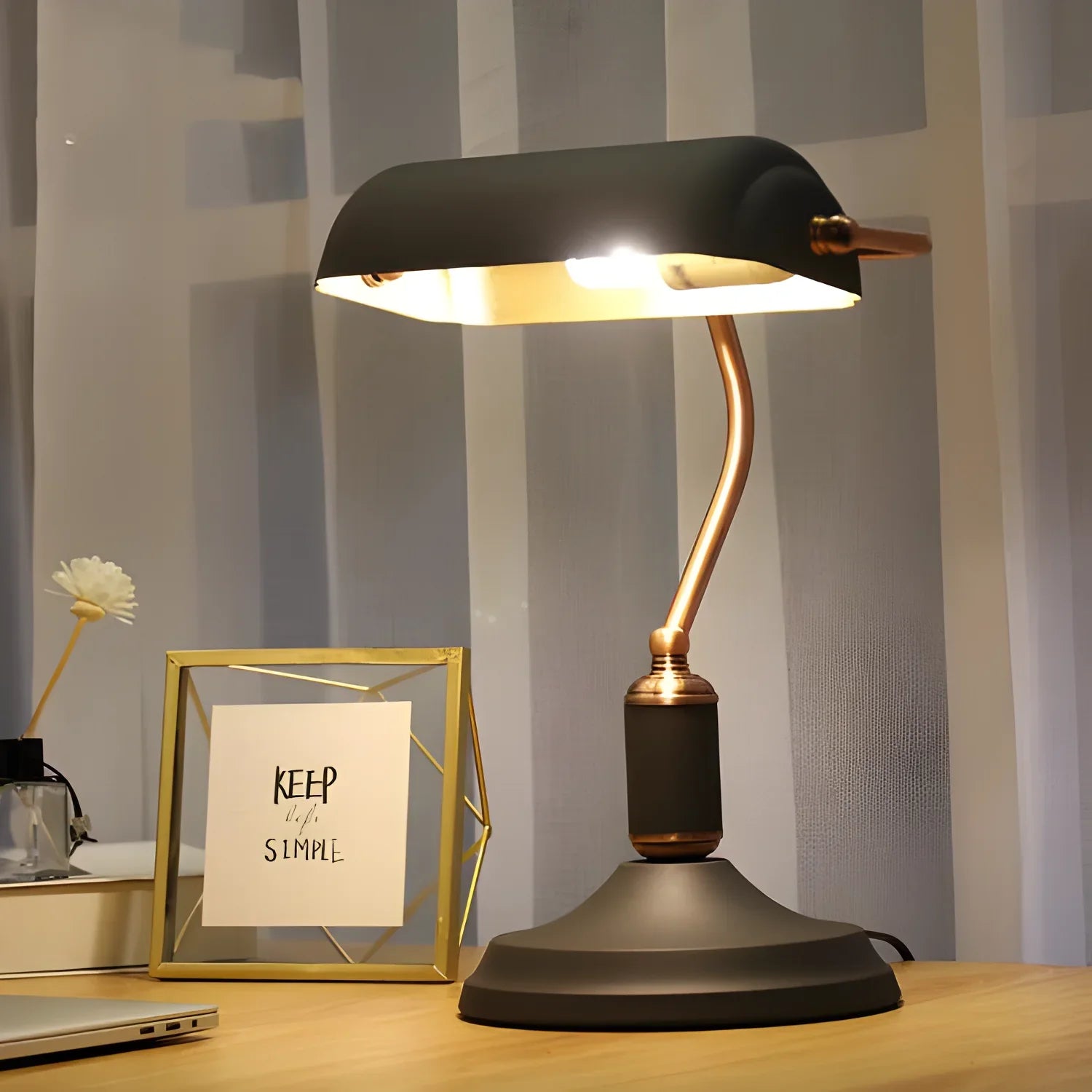 Retro Bank Desk Lamp – Vintage Inspired Design for a Touch of Classic Elegance - Grey / 220V - lamp light