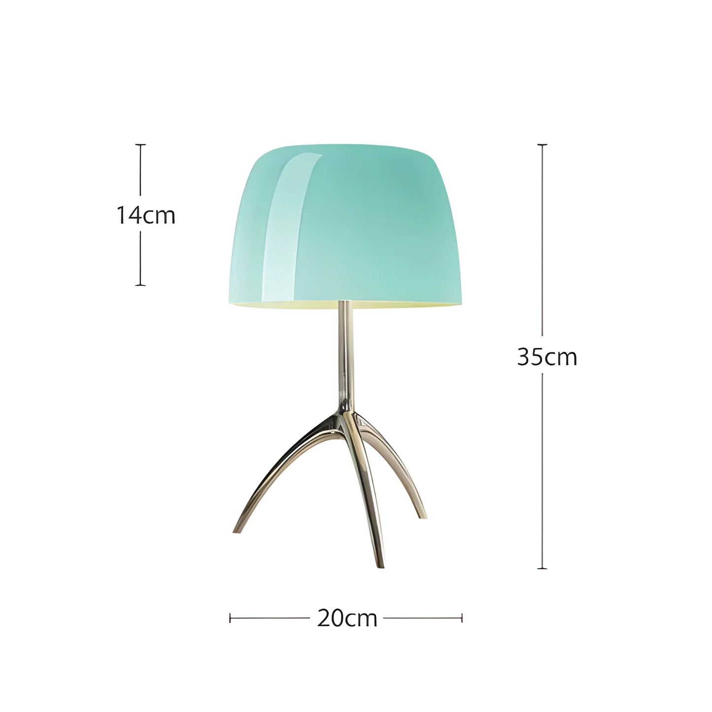 Rodol Lumiere Lamp – Modern Italian Design with Chrome Aluminum and Blown Glass - Small Blue / EU - lamp light