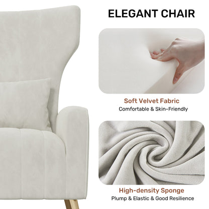 Modern Velvet Fabric Accent Chair – Perfect for Living Room or Bedroom Decor