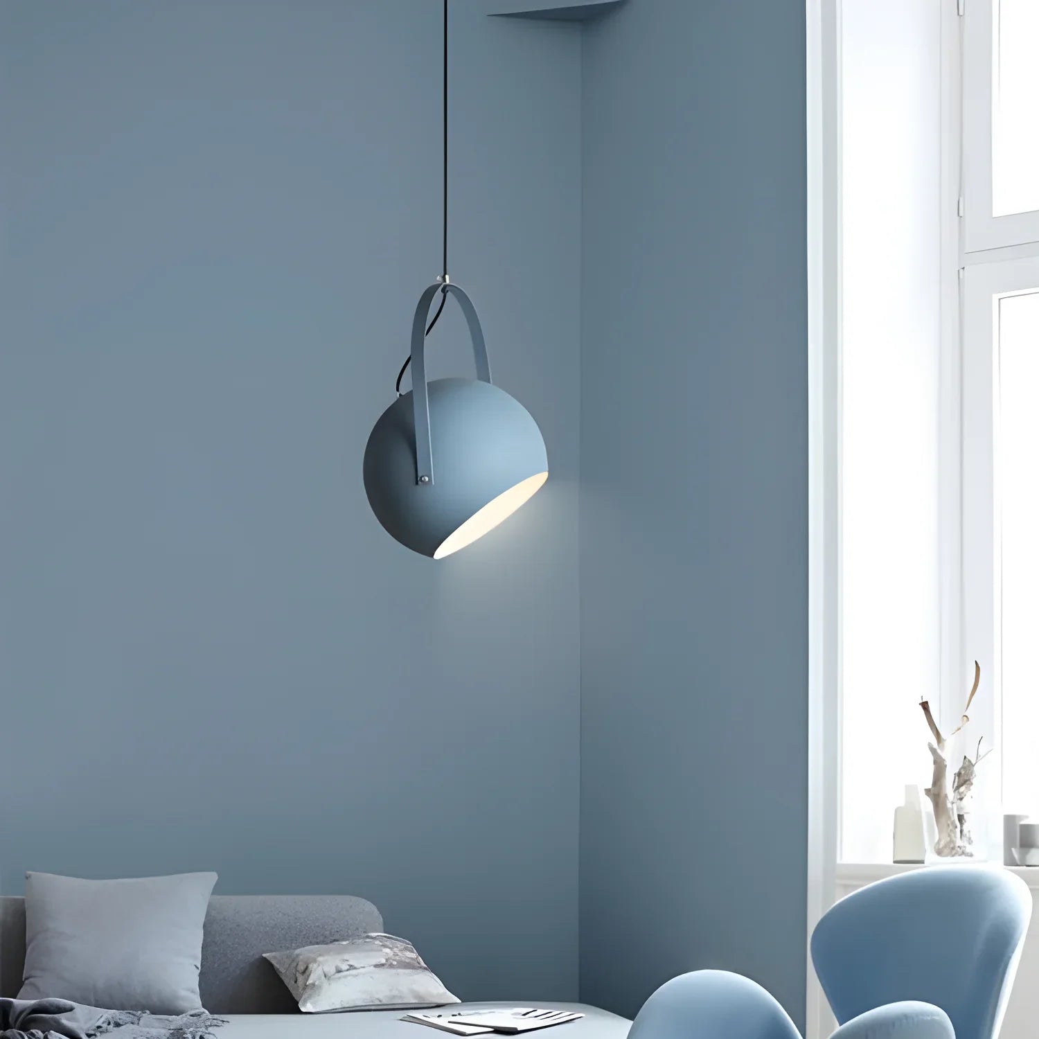 Colorful Aluminum Ball Chandelier – Stylish Deco Pendant Light for Modern Spaces - Blue / 20cm - lamp light