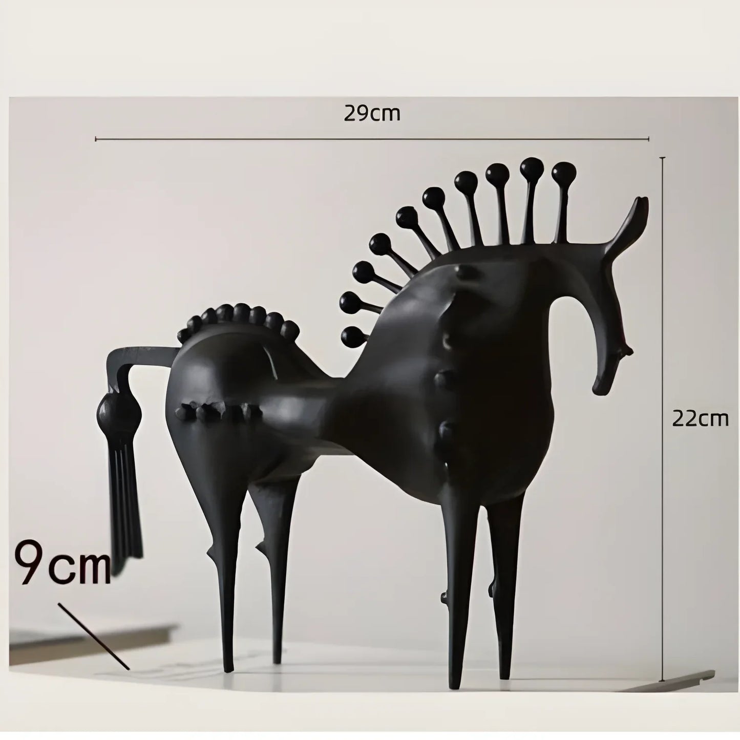 Abstract Metal Horse Sculpture - Modern Design for Home Decoration - Black / 29x22x9cm - decorazioni