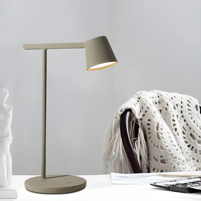 Muuto Tip Table Lamp - Minimalist Design with Dimmable Function Adjustable and Integrated LED Light - Olive green / EU