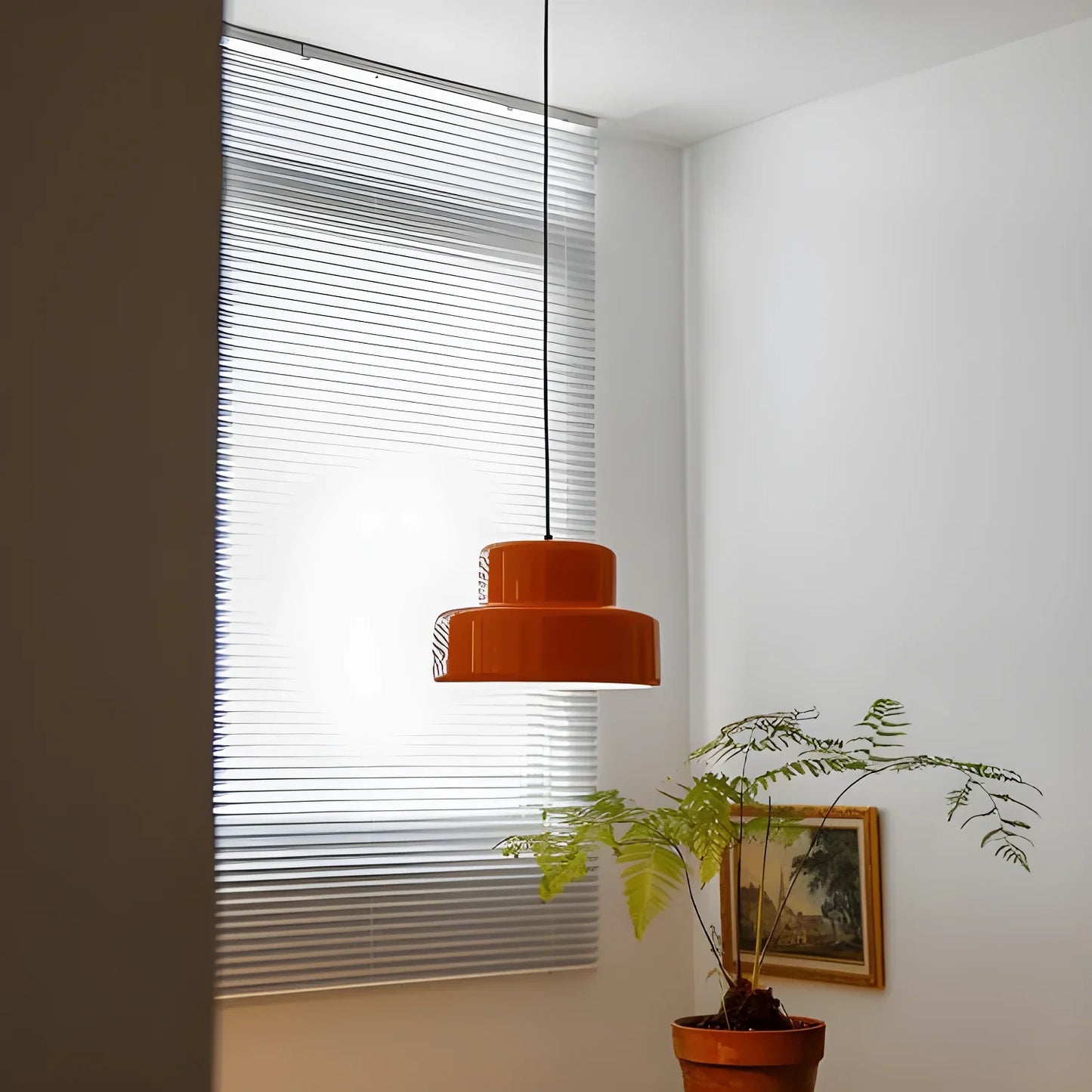 Danish Design Style Pendant Lamp – Mid-Century Elegance - Orange - lamp light