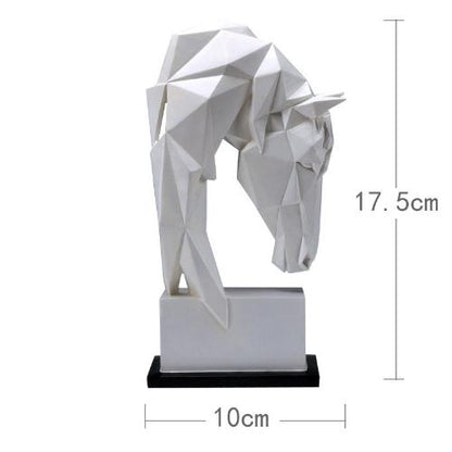 ’Modern Geometric Sculpture - White Horse Head Available in Three Sizes’ - Small - Art & design