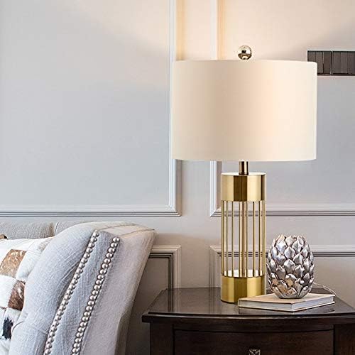 Modern Gold-Plated Metal Table Lamp with White Shade – Elegant and Luxurious - lamp light