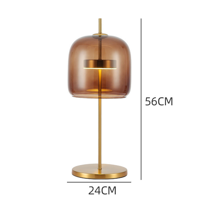 Modern LED Glass Bedside Lamp - Jube Design for Contemporary Interiors - Brown / EU - lamp light