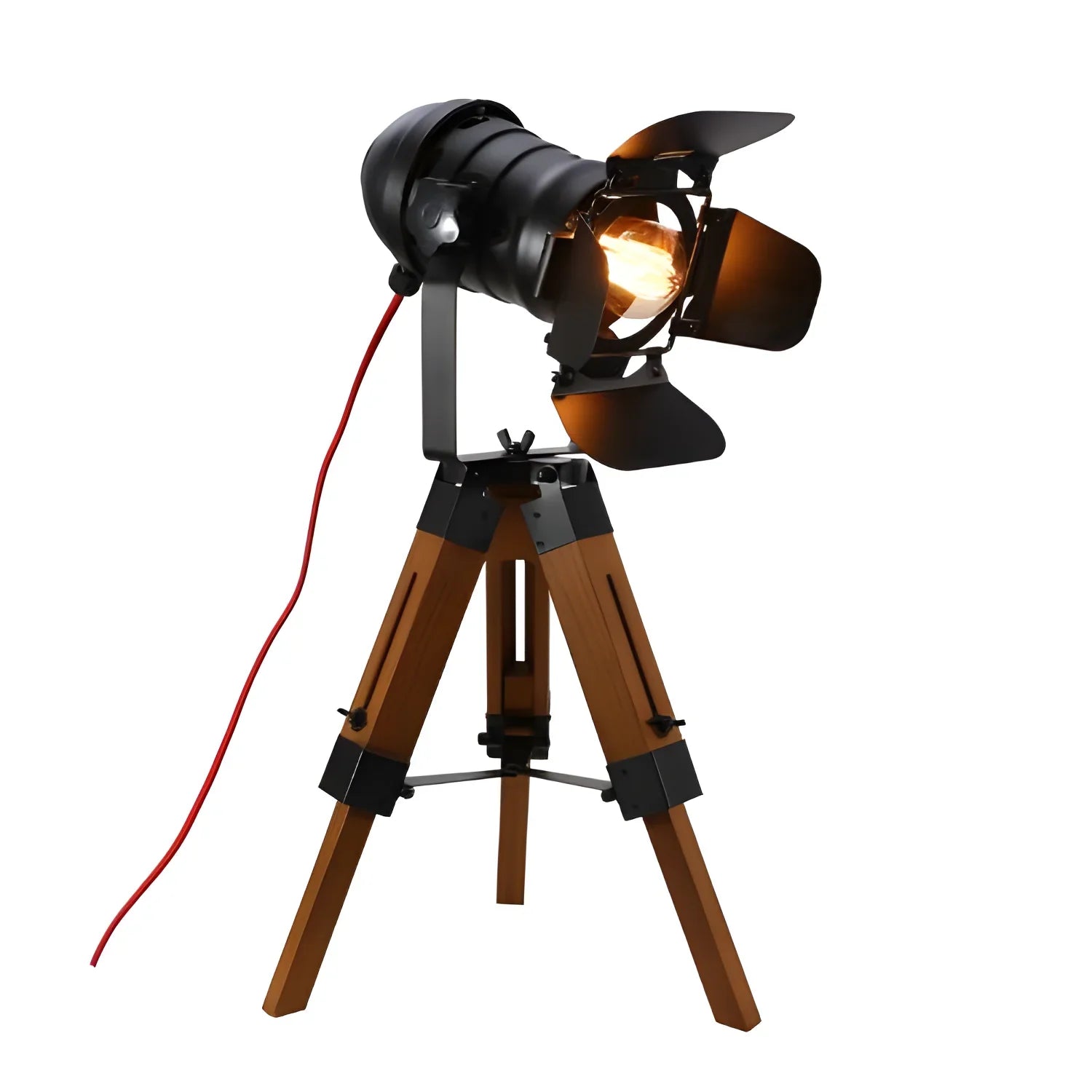 Cinematographer’s Retro Solid Wood Desk Lamp – Vintage Filmmaker’s Lighting - EU - lamp light