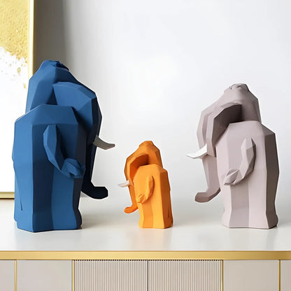 ’Family of Elephants Sculpture | Elegant Animal Figurine for Home Decor’ - Art & design