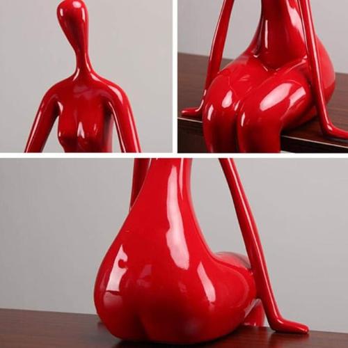 ’Red Woman Statue: Modern and Provocative Art for Creative Decor’ - Red - Art & design