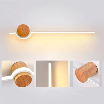 LED Wall Lamp - Aluminum & Wood Minimalist Design - lamp light