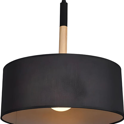 Egloo Wooden and Fabric Chandelier – Elegant Design for Any Space - Black - lamp light