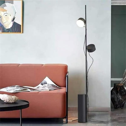 Front view of the floor lamp – "Modern floor lamp with acrylic lampshade and iron body"