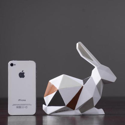 ’Geometric Animal Sculptures | Modern Resin Rabbit and Cat Figurines for Home Decor’ - decorazioni