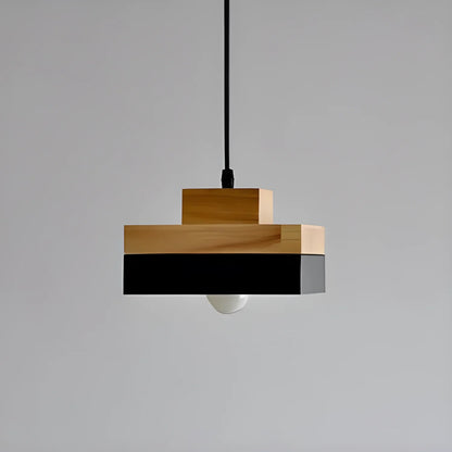 Shikaku Chandelier – Modern and Minimalist Japanese Design - Matte black square - lamp light