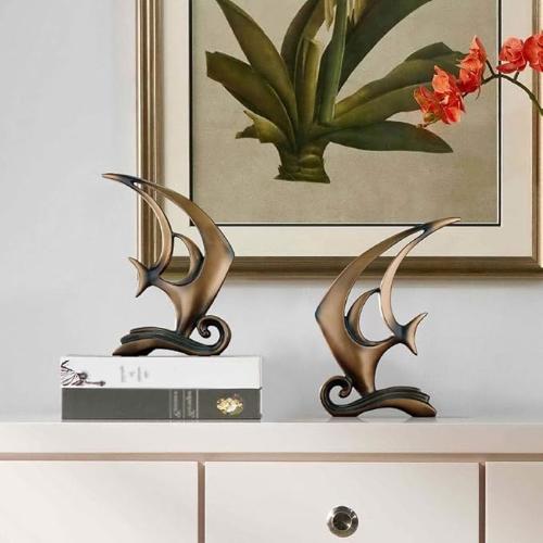 Home Creative Living Room Decorations - Resin Fish Figures for Modern Decor Creative Living Room Decorations - Home