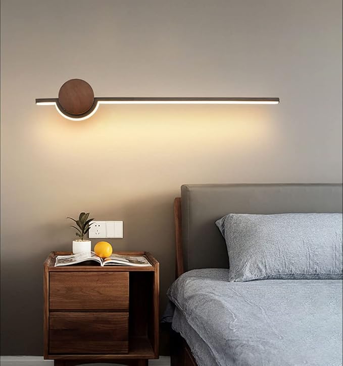 LED Wall Lamp - Aluminum & Wood Minimalist Design - lamp light