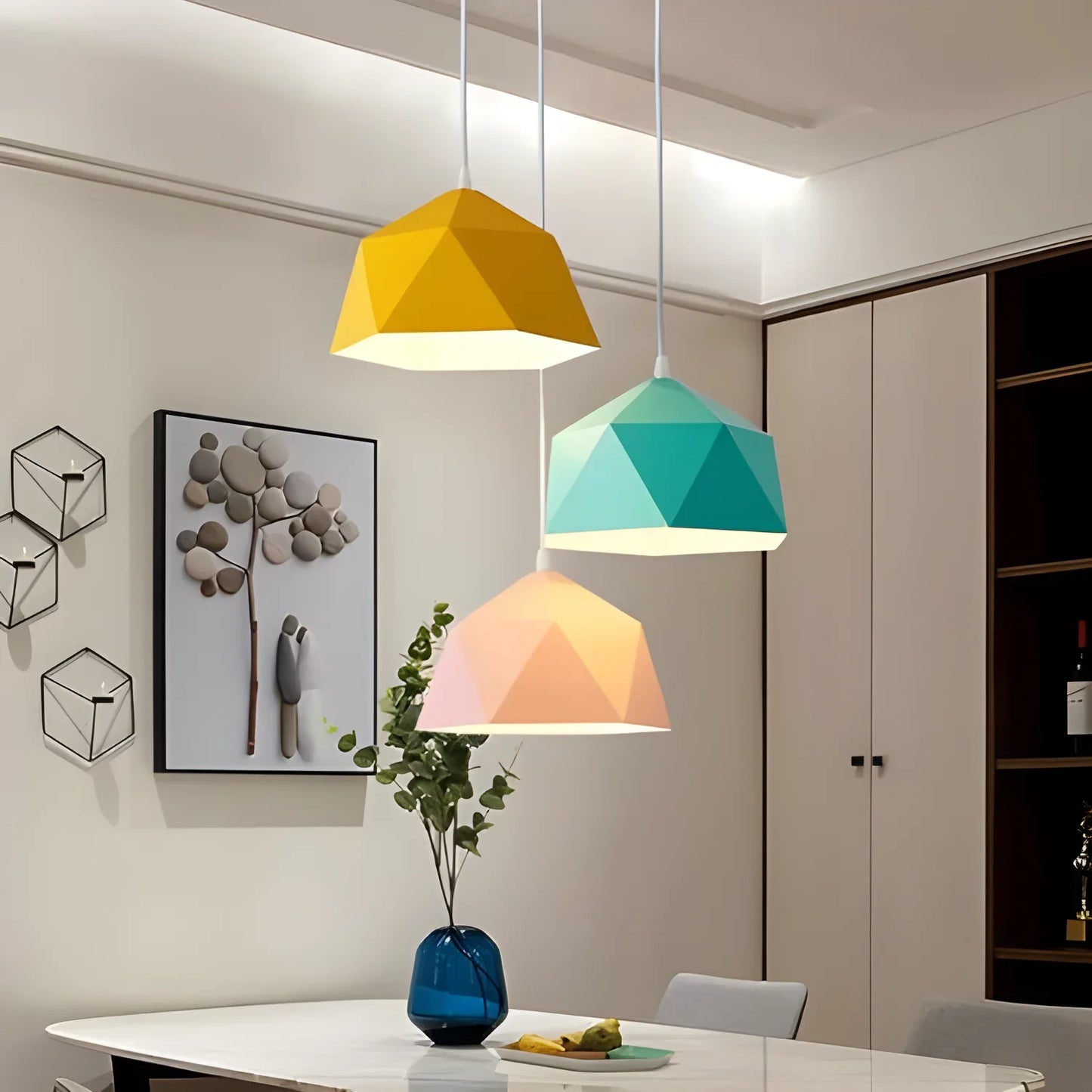 Geometric Chandelier – Modern Northern European Desig - lamp light