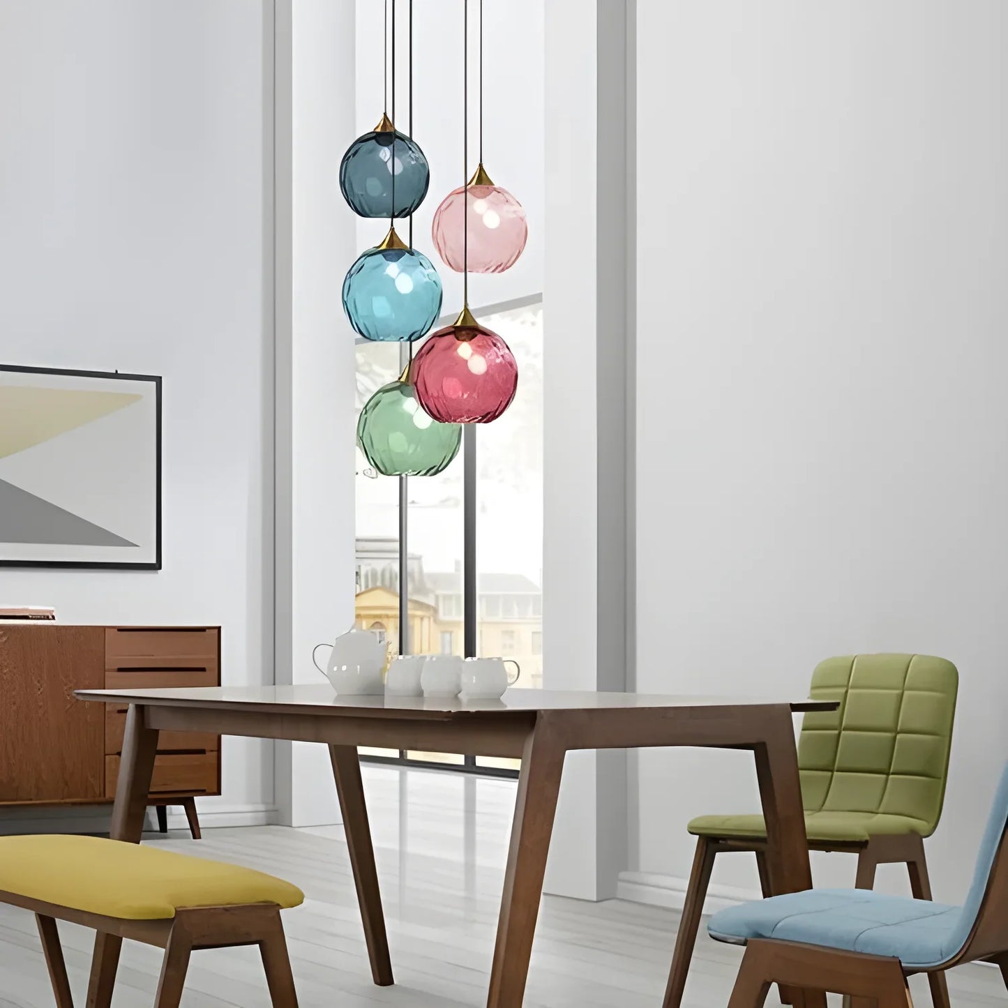 Modern Water-Wave Glass Ball Chandelier – Elegant Pendant Lighting - lamp light