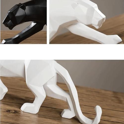 Modern Geometric Black Panther Sculpture - Wildlife Decor - decorazioni